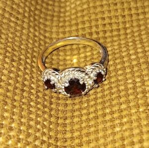 Sterling Silver Garnet Ring
